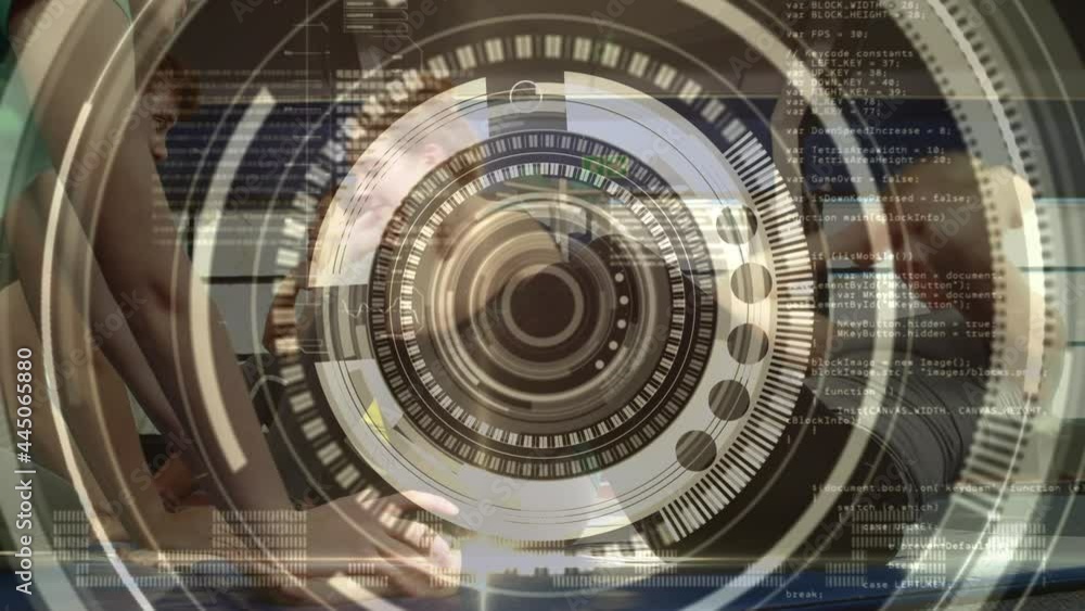 Animation of scope scanning over people exercising