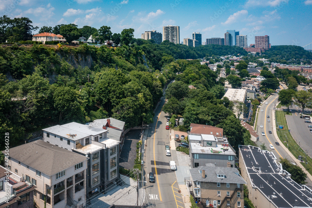 Fototapeta premium Aerial Drone of Edgewater New Jersey 