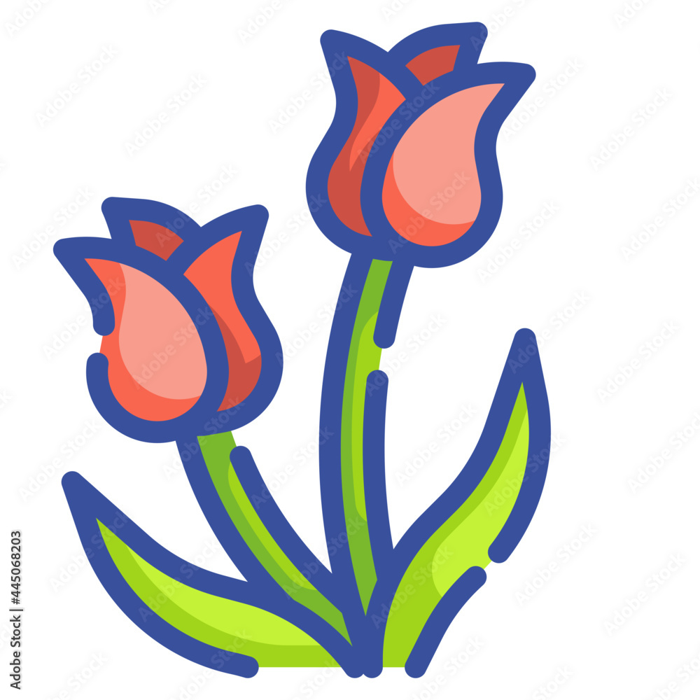 tulip line icon