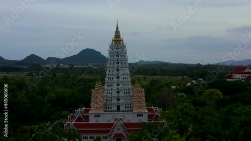 Wat Yannasang Wararam temple, Bodh Gaya Chedi, Bodhagaya Stupa Replica, in wat Yan, in Pattaya, Chonburi province, Thailand. photo