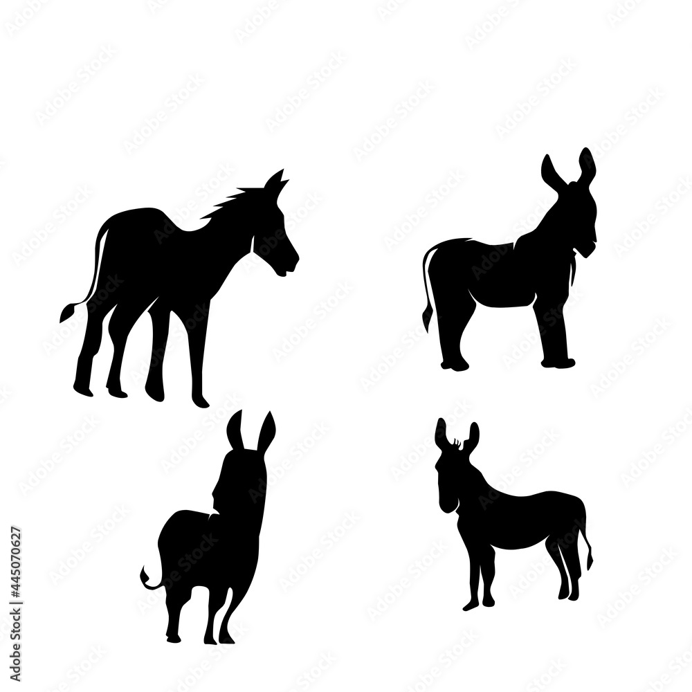 donkey silhouette illustration vector