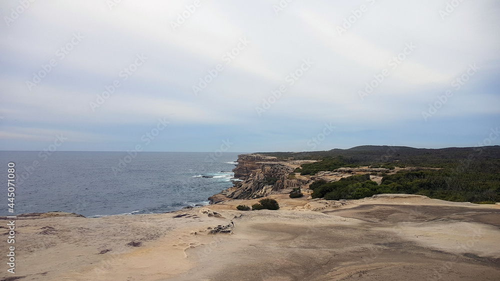Eroded Sandstone at the Cliff Top at Cape Solander in Botany Kamay Bay National Park on Cape Baliy Track Eroded Sandstone at the Cliff Top at Cape Solander in Botany Kamay Bay National Park on Cape Baliy Track