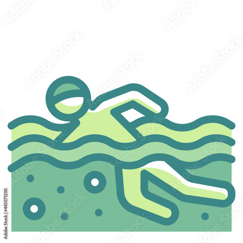 swimming blue line icon