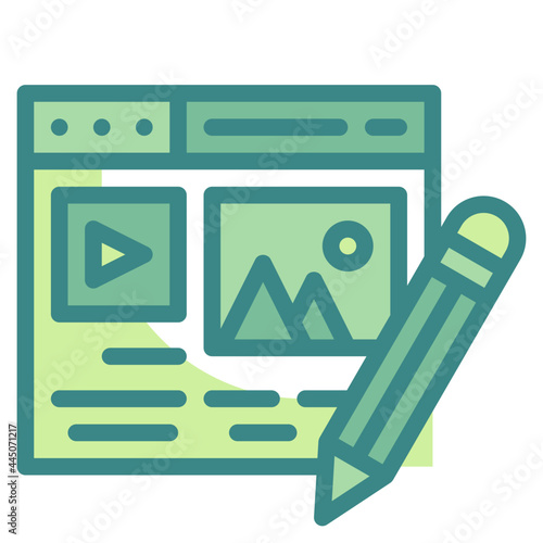 blogging blue line icon