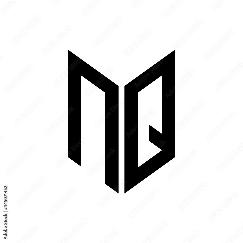 initial letters monogram logo black NQ initial letters monogram logo black NQ