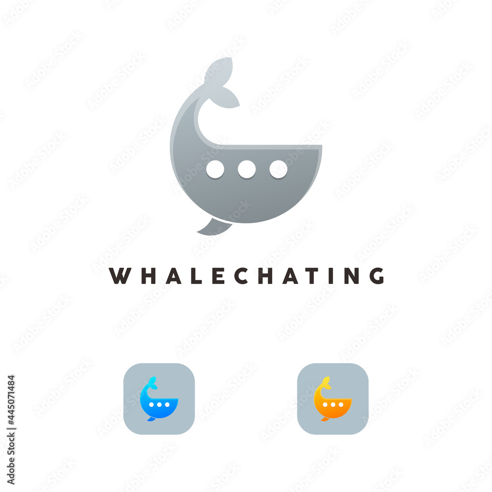 whale chat colorful logo design ilustration whale chat colorful logo design ilustration