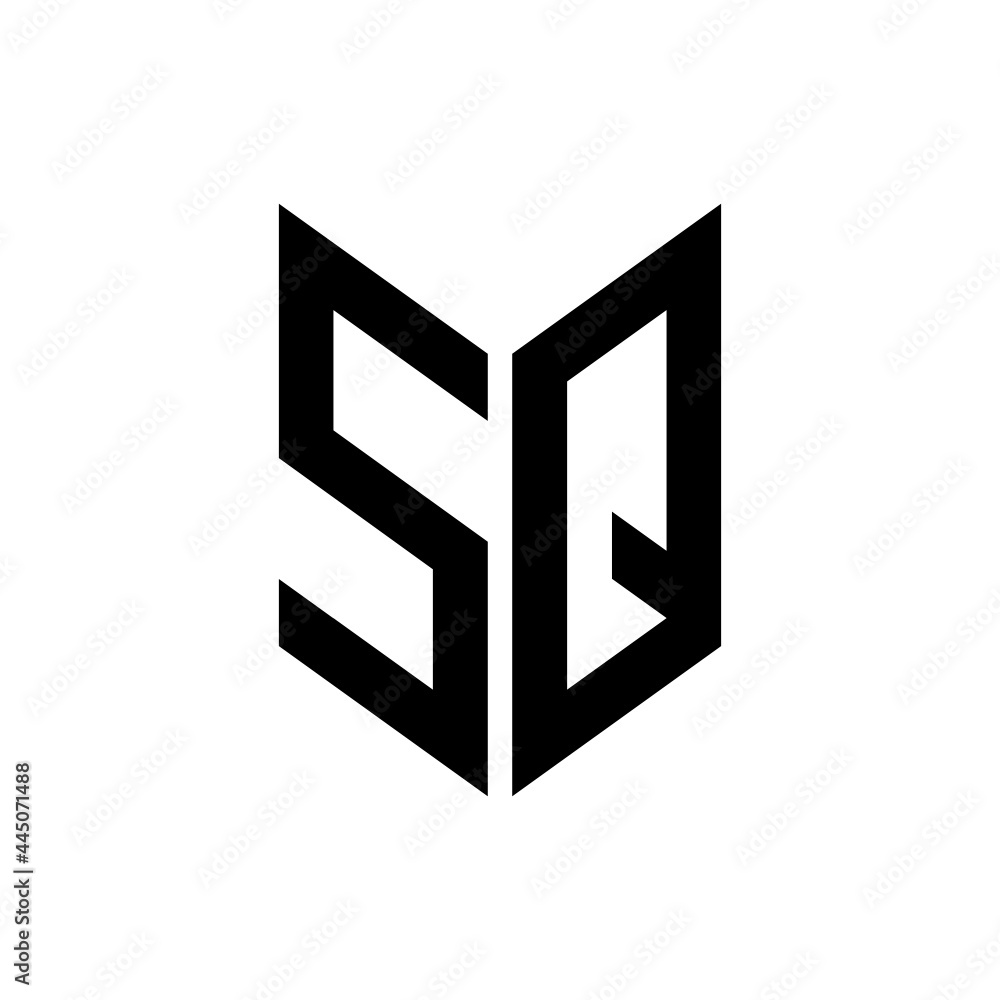 initial letters monogram logo black SQ initial letters monogram logo black SQ