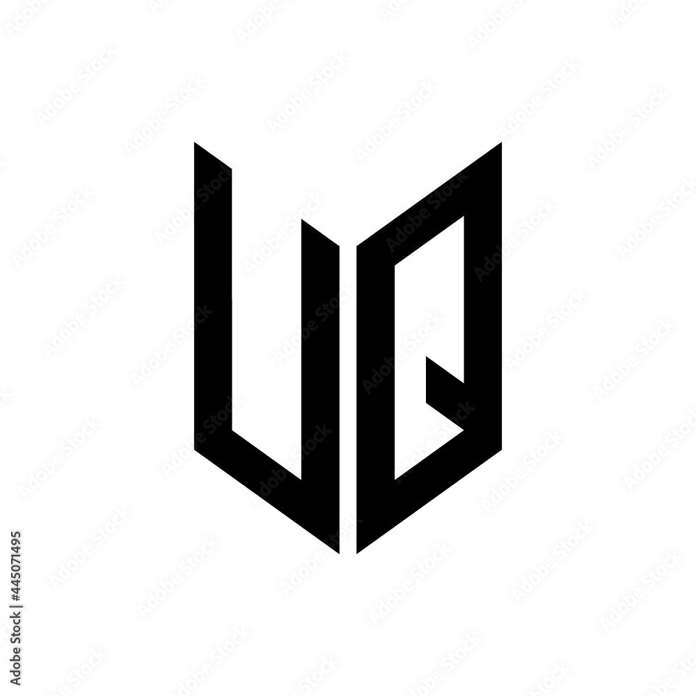 initial letters monogram logo black UQ initial letters monogram logo black UQ