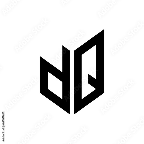 initial letters monogram logo black DQ
