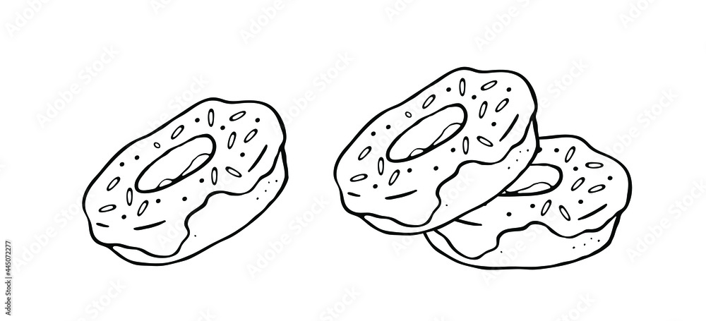 A glazed donut. Vector logo illustration on a white background. A glazed donut. Vector logo illustration on a white background.