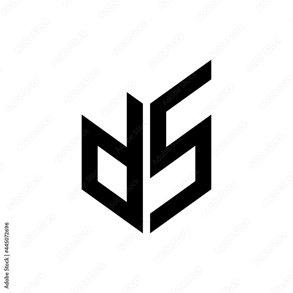 initial letters monogram logo black DS initial letters monogram logo black DS