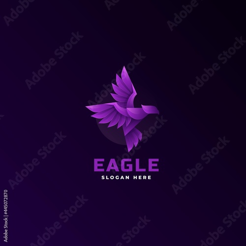 Fototapeta Naklejka Na Ścianę i Meble -  Vector Logo Illustration Eagle Gradient Colorful Style.