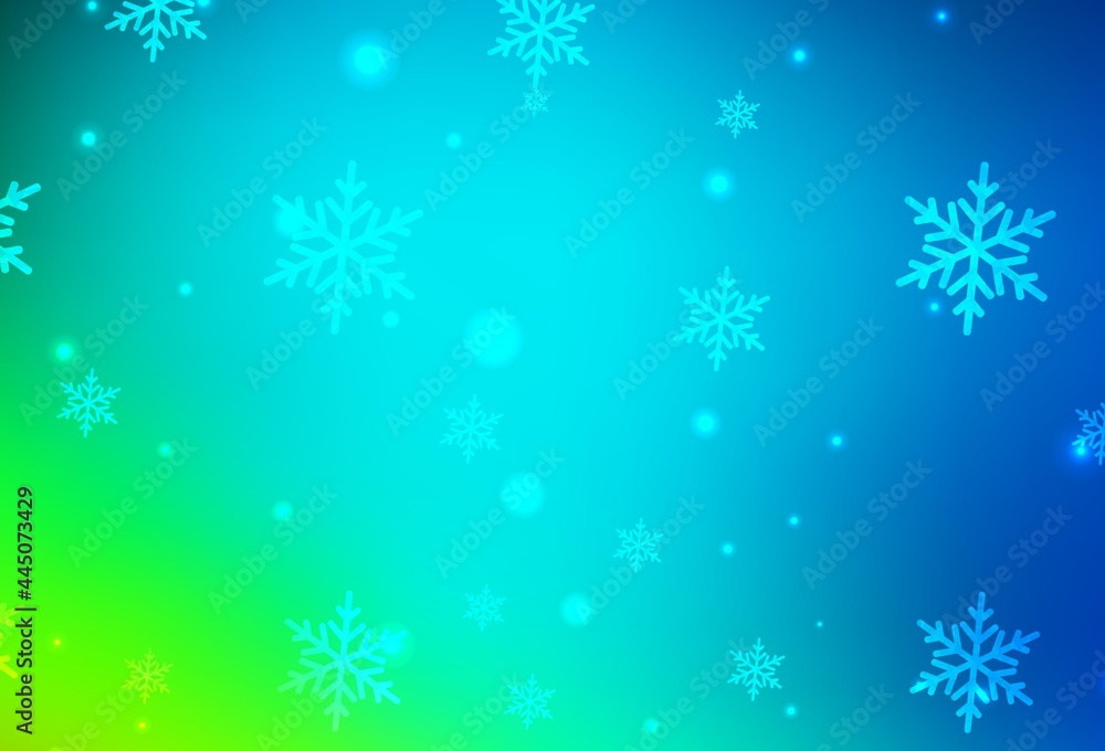 Light Blue, Green vector pattern in Christmas style.