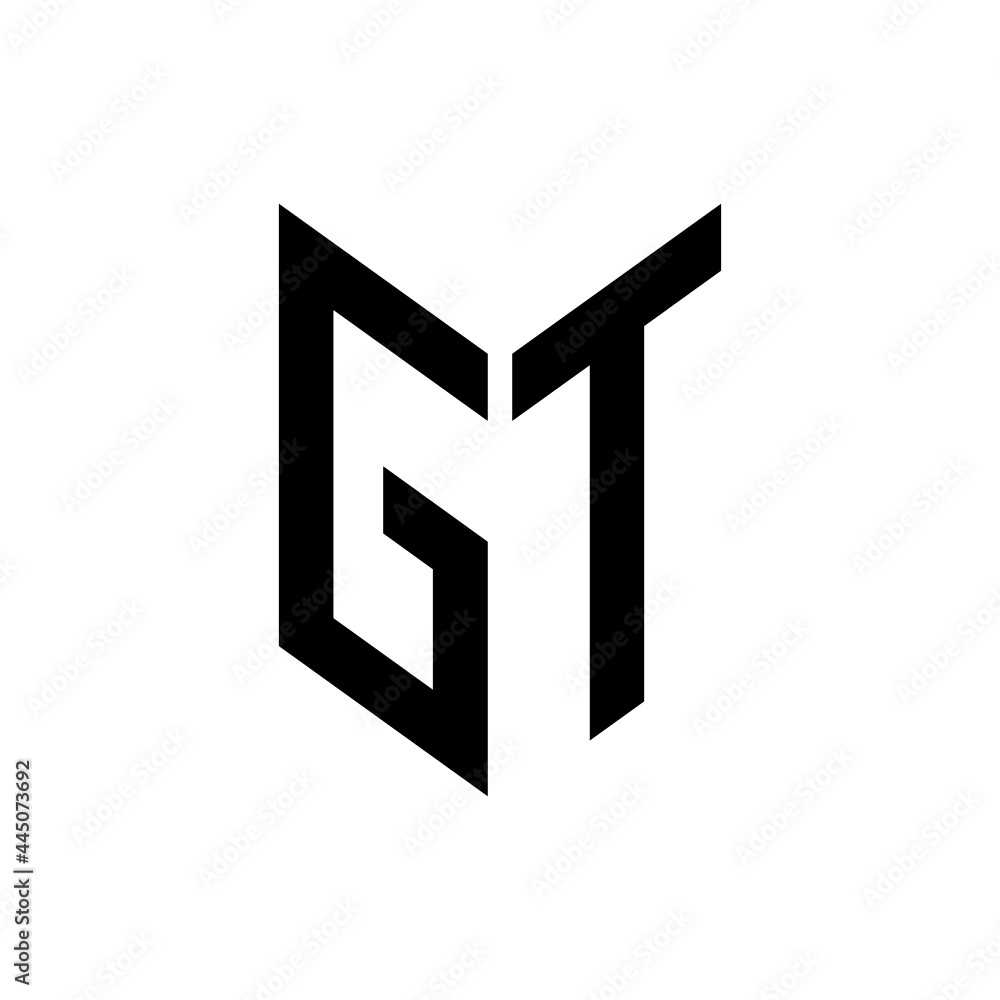 initial letters monogram logo black GT initial letters monogram logo black GT