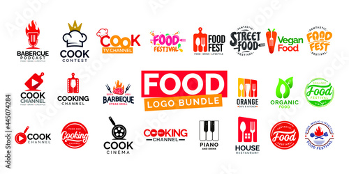 Food logo design bundle. food festival.