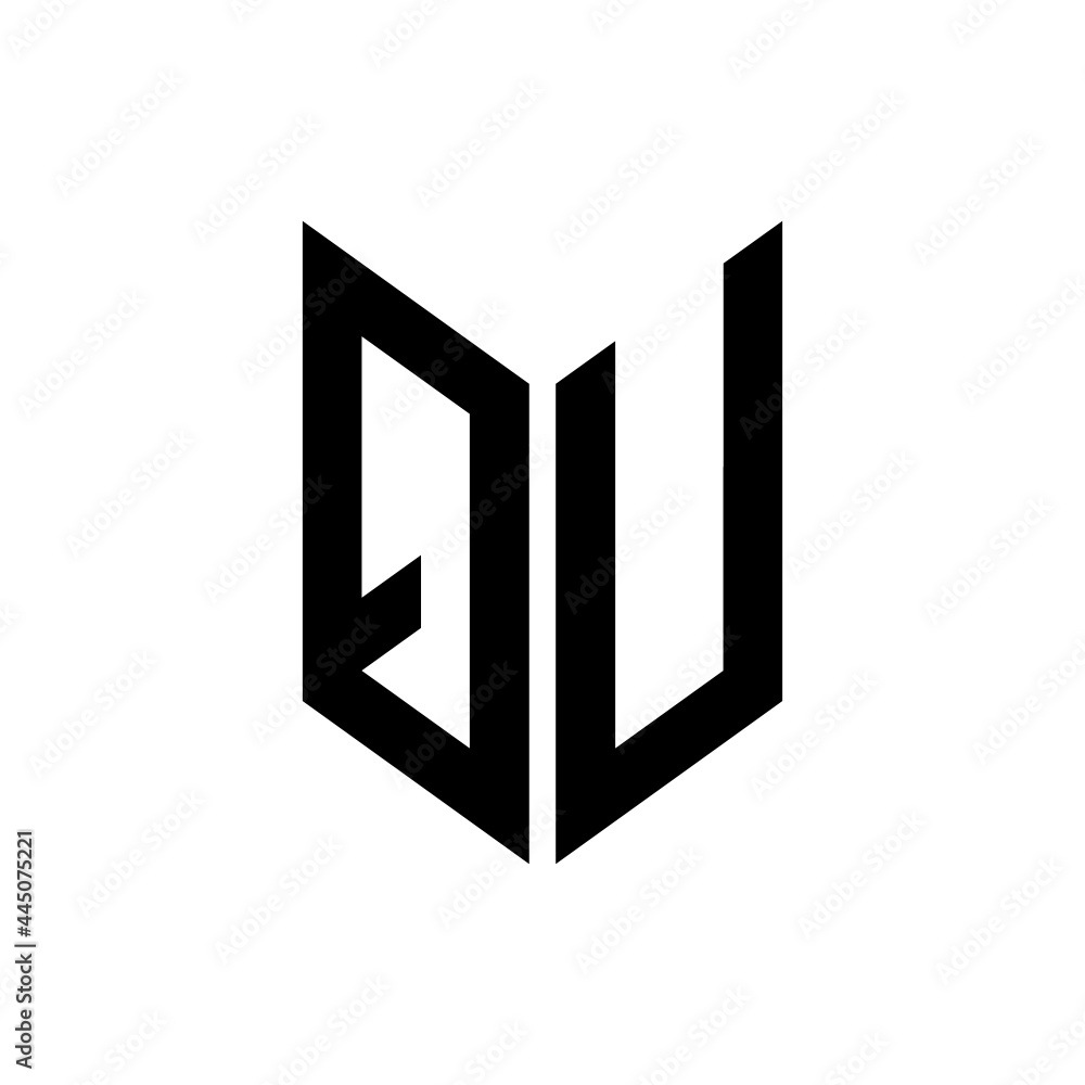 initial letters monogram logo black QU initial letters monogram logo black QU