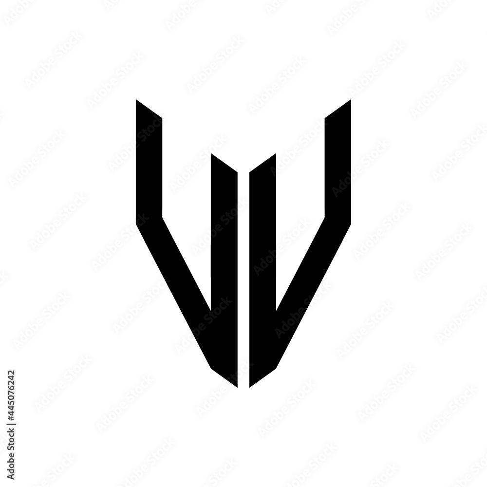 initial letters monogram logo black VV initial letters monogram logo black VV