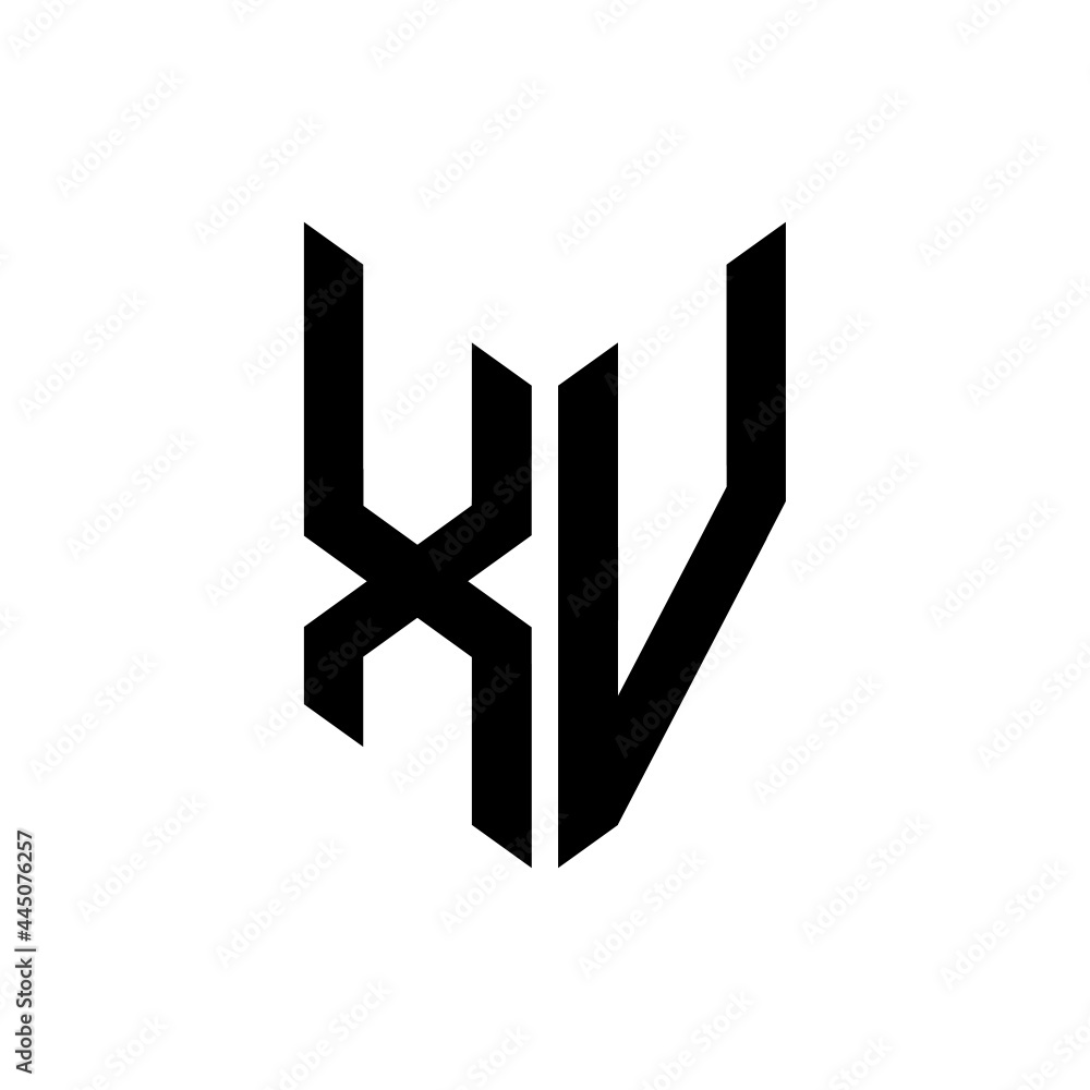 initial letters monogram logo black XV initial letters monogram logo black XV