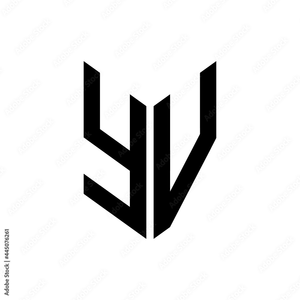 initial letters monogram logo black YV initial letters monogram logo black YV