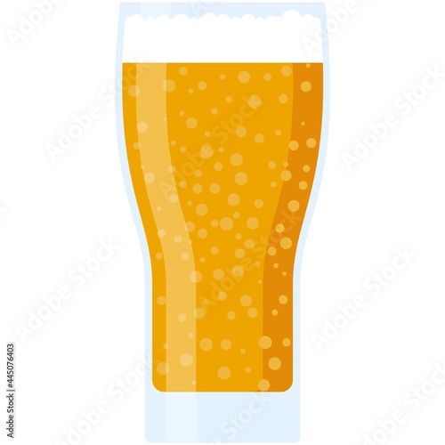 Beer in glass vector isolated illustration icon on white