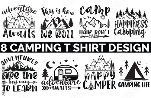 camping bundle t shirt design 