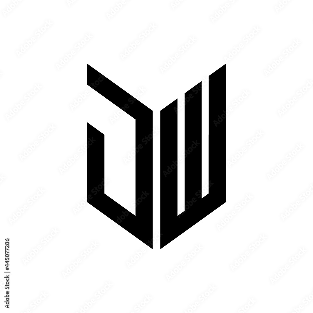 initial letters monogram logo black JW initial letters monogram logo black JW
