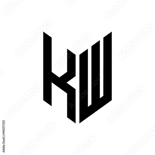 initial letters monogram logo black KW