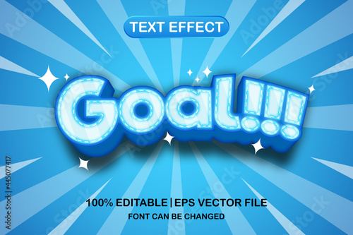 goal 3d editable text effect