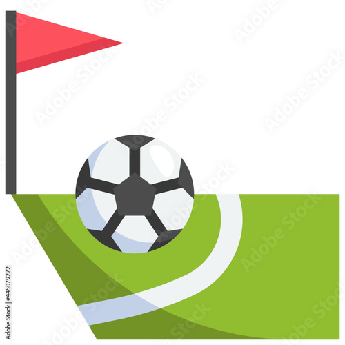 CORNER KICK flat icon,linear,outline,graphic,illustration