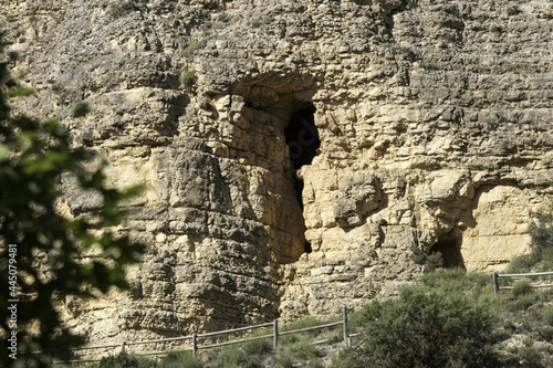 Roman aqueduct between Albarracn and Gea (Cella) in Teruel on a sunny day
