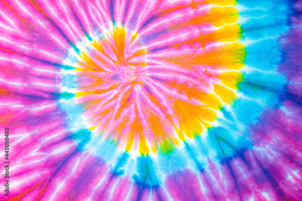abstract rainbow spiral tie dye background. - obrazy, fototapety, plakaty 