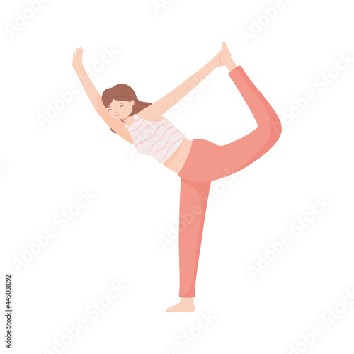 woman making yoga