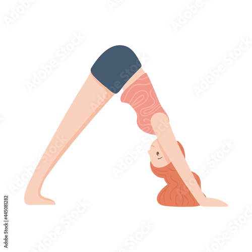 woman practicing yoga