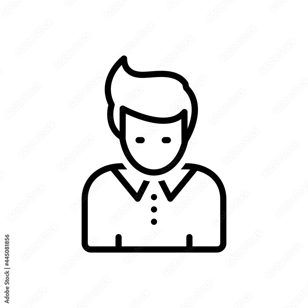 Black line icon for guy Black line icon for guy