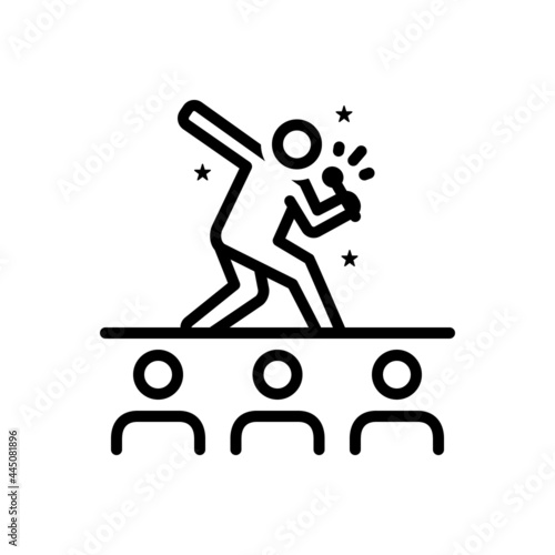 Black line icon for perform