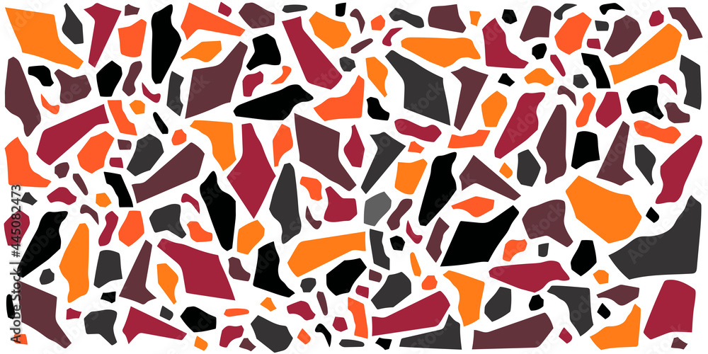 Abstraction with colored geometric shapes on a white background in mosaic style. Can be used as a banner Abstraction with colored geometric shapes on a white background in mosaic style. Can be used as a banner