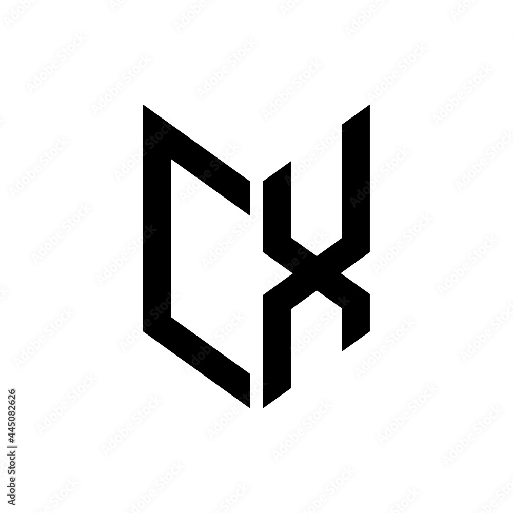 initial letters monogram logo black CX initial letters monogram logo black CX