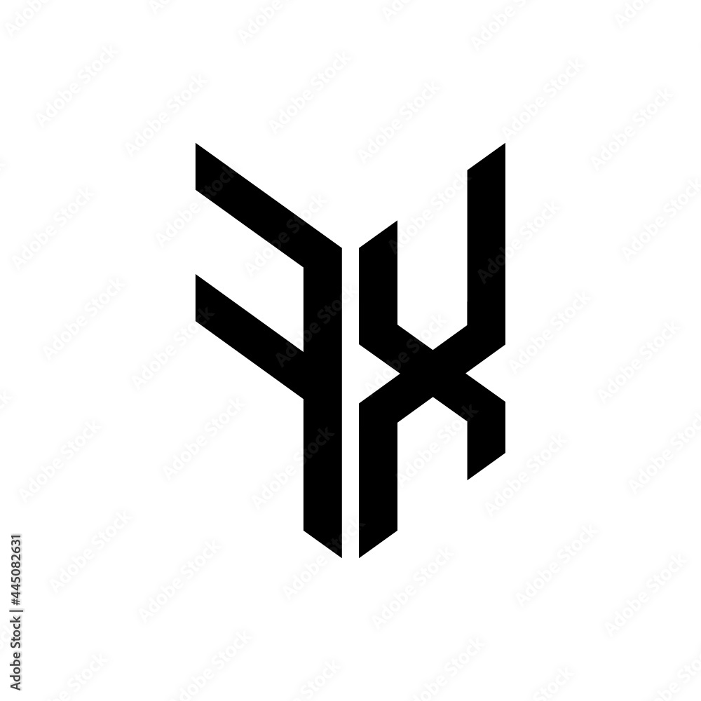 Obraz premium initial letters monogram logo black FX