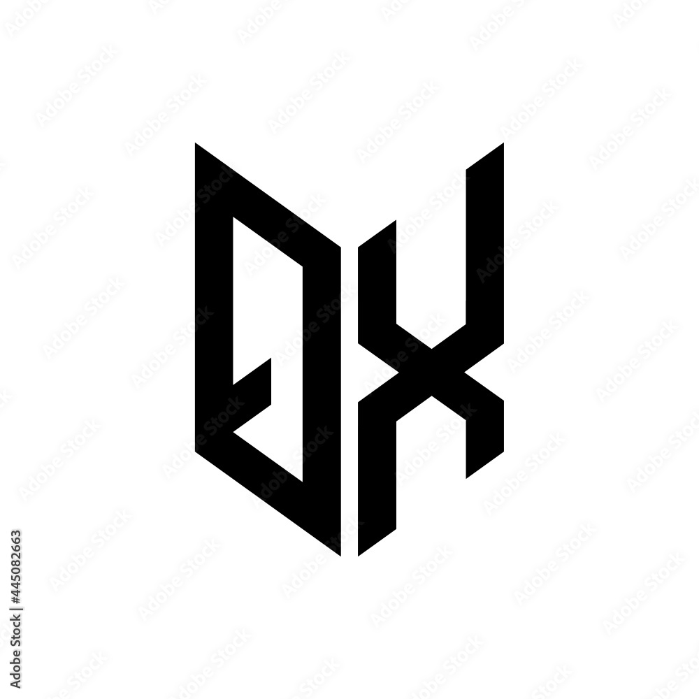 initial letters monogram logo black QX initial letters monogram logo black QX