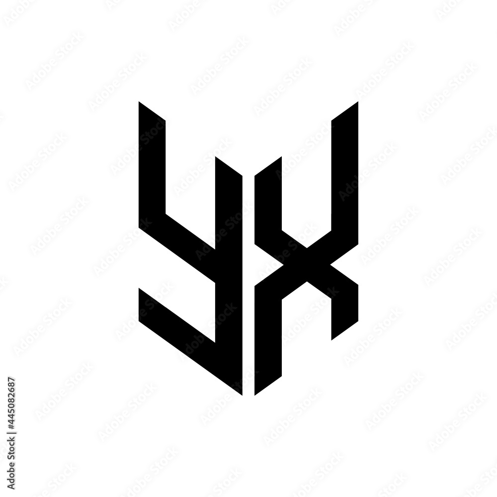 initial letters monogram logo black YX initial letters monogram logo black YX