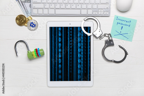Tablet computer with handcu...