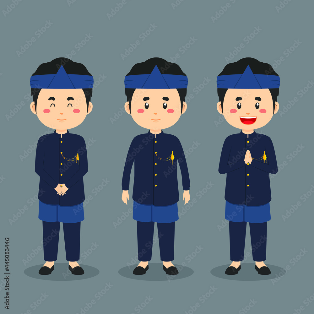 Sundanese Indonesia Character with Various Expression Sundanese Indonesia Character with Various Expression