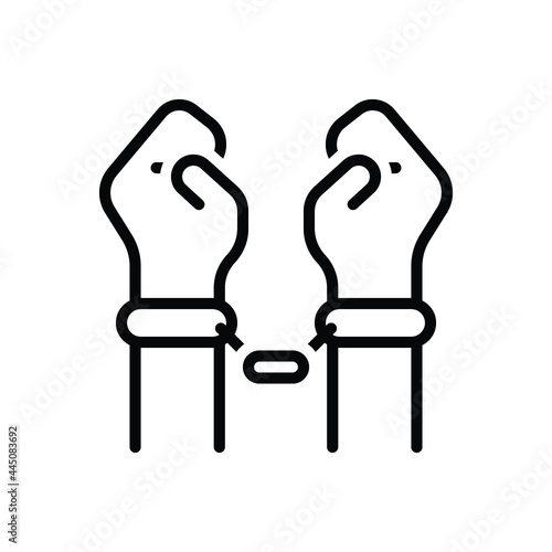 Black line icon for arrested