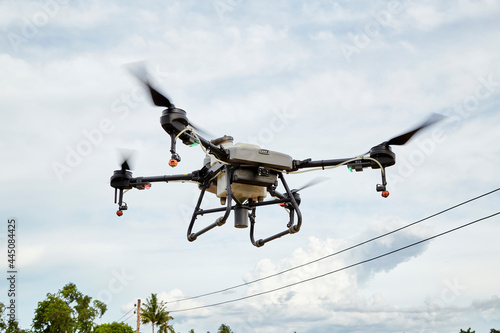 Fototapeta Naklejka Na Ścianę i Meble -  Drone Technology smart agriculture farming