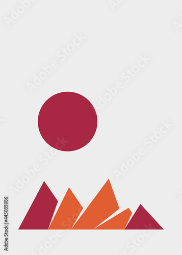Geometric Mountains silhouette landscape art poster illustration Free Download Geometric Mountains silhouette landscape art poster illustration - GFXLoad