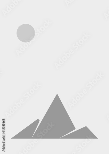 Geometric Mountains silhouette landscape art poster illustration