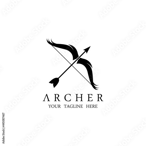 Athena Minerva Silhouette with , Royal archer Logo Design