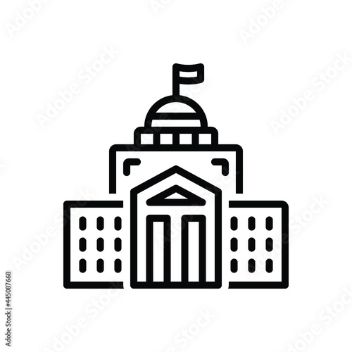 Black line icon for federal