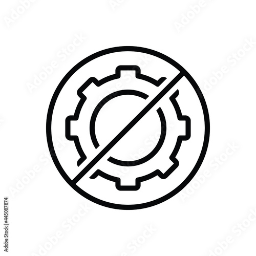 Black line icon for not