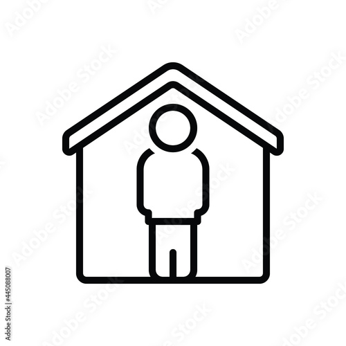 Black line icon for stay